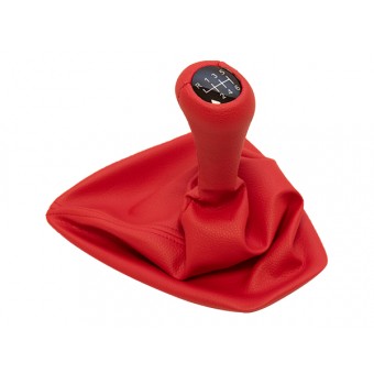 Topuzlu Vites Körüğü E90+LCI E92+LCI -6 İleri- Man.Şanz; Kırmızı Suni Deri